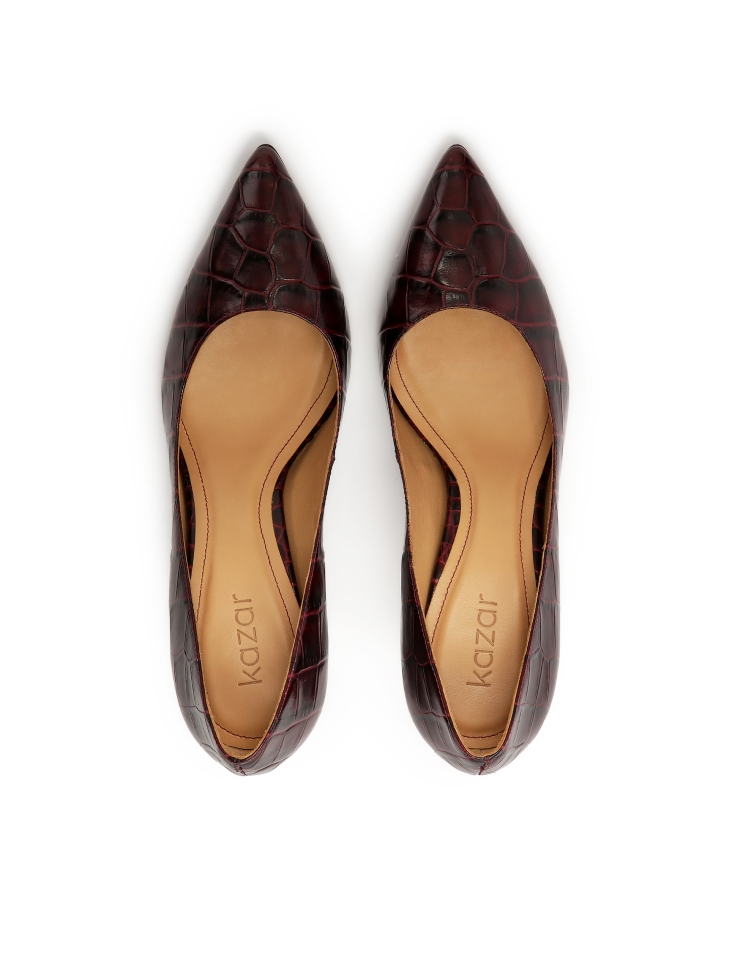 Barna árnyalatú kroko mintás szivattyú NEW PARIS