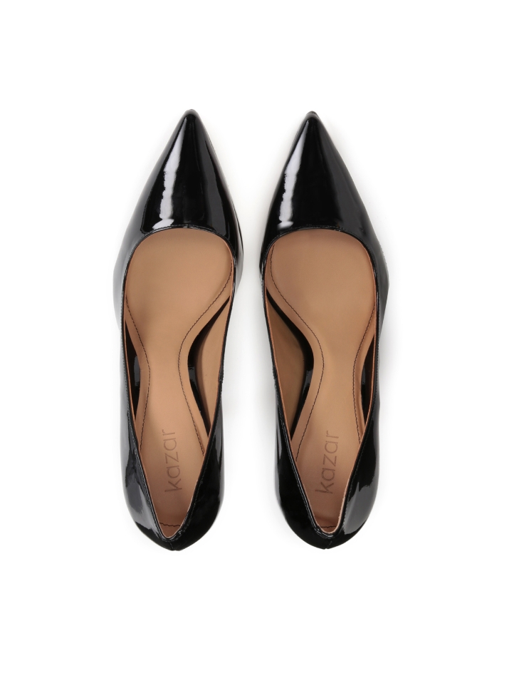 Időtlen fekete lakkbőr tűsarkú cipő NEW BIANCA