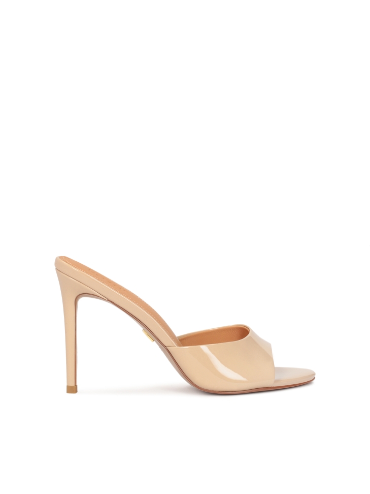 Magas sarkú lakkbőr mules AUDE