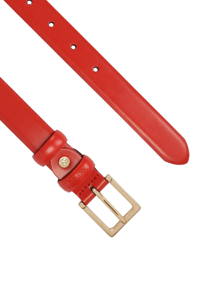 Keskeny piros bőröv PERKINS