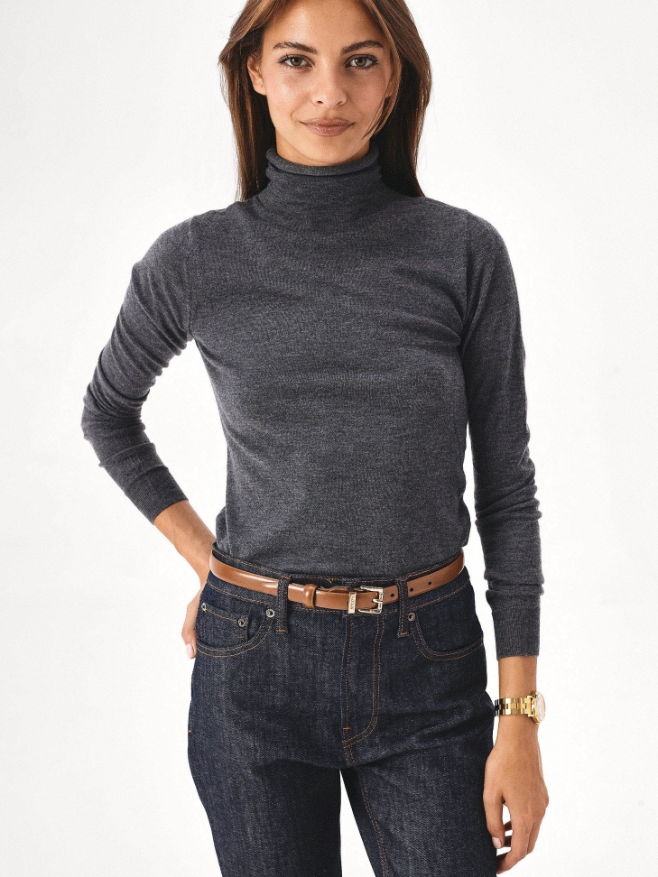 Barna bőr öltözködési öv SHERRY