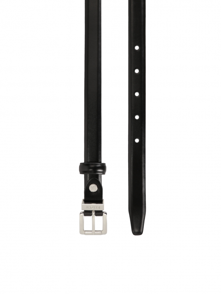 Fekete bőr öv fémhurokkal  SHERRY