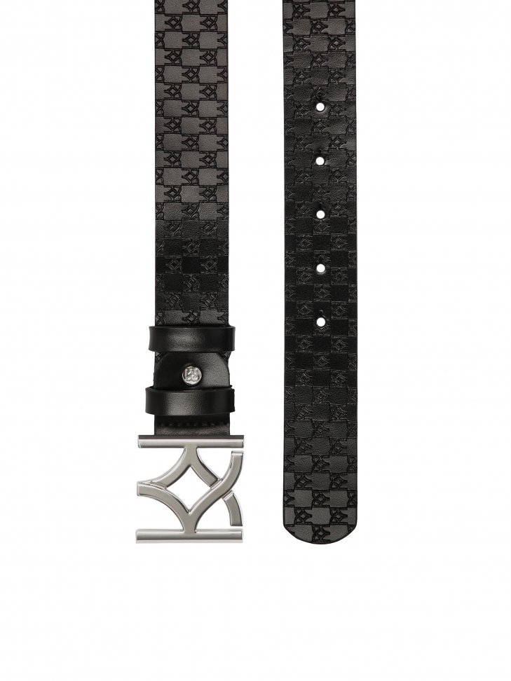 Fekete női öv ezüst díszes csattal MANUELA