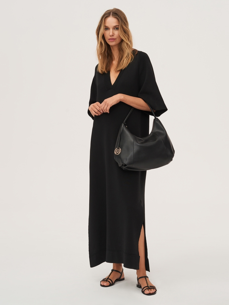 Női fekete lapos talpú szandál  CITRINE