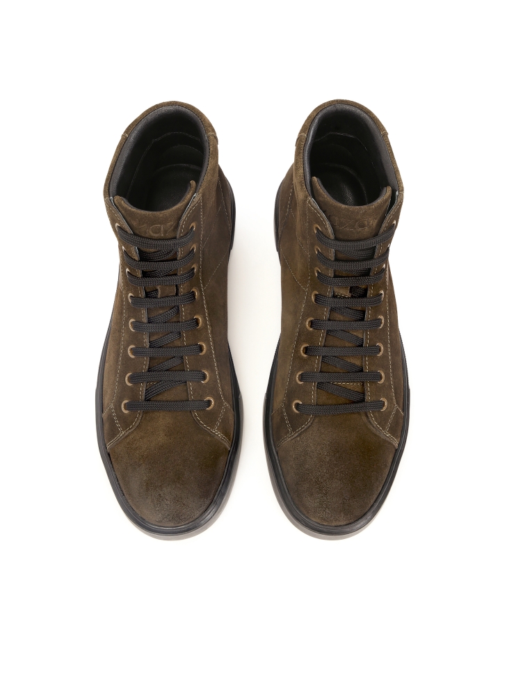 Magas fűzős velúr tornacipő TRUXTON