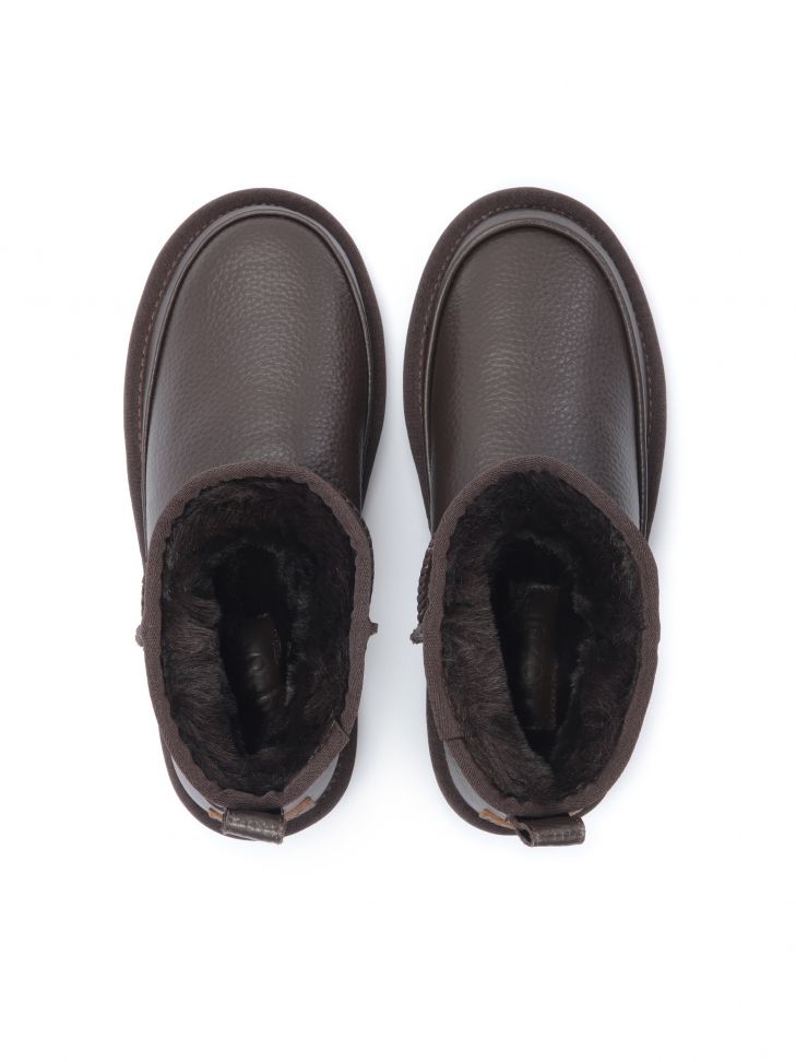 Női bőr hócsizma sötétbarna színben ZULA