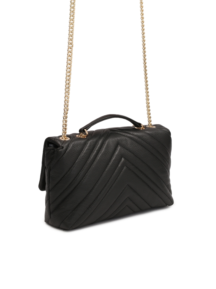 Klasszikus fekete válltáska lánccal HALLIE