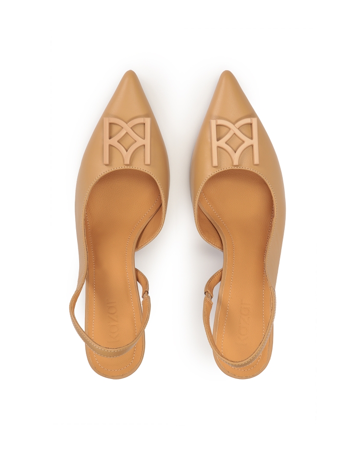 Bőr pumpa nyitott sarokkal BASILIA