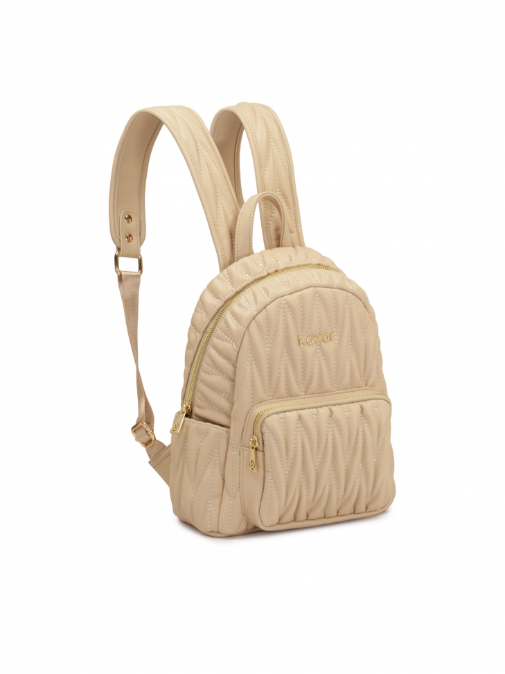 Steppelt bézs színű bőr hátizsák  MOXIE