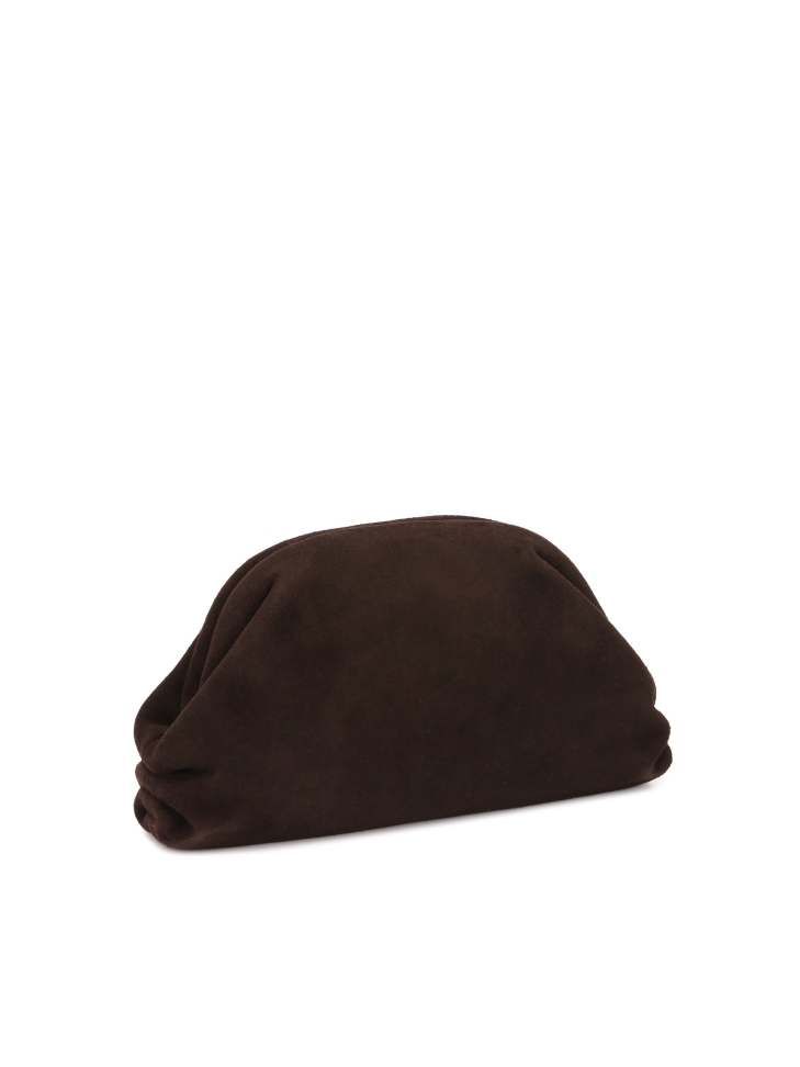 Szarvasbőr barna kézitáska fém kerettel GLOW