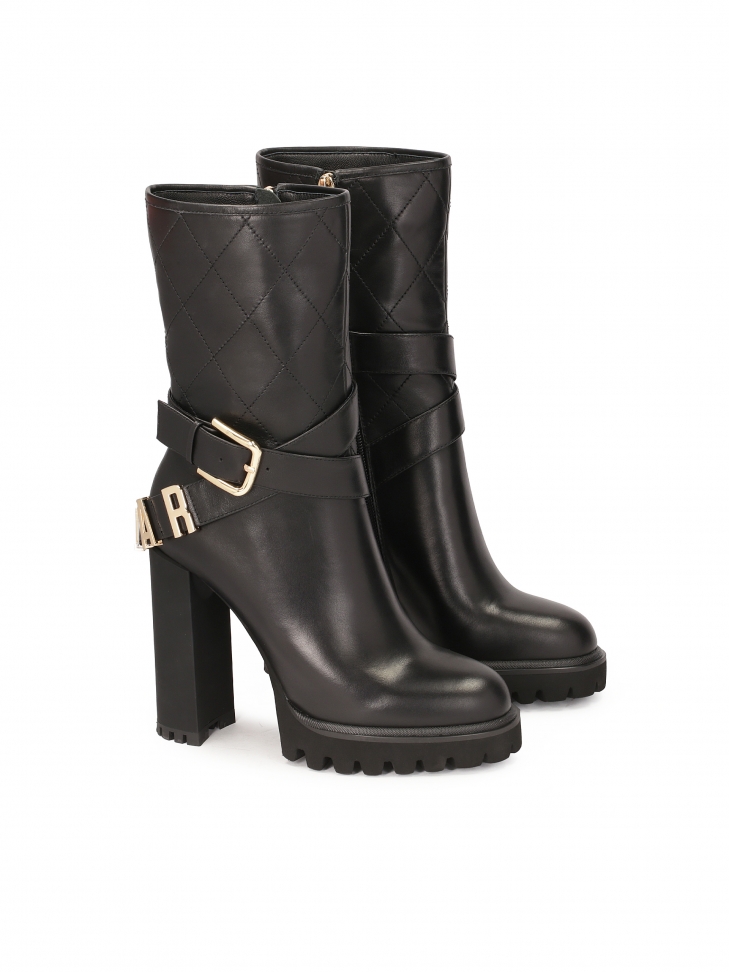 Stiletto csizma logózott pánttal a felsőrész körül MORENA