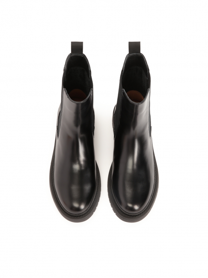 Fekete bőr női Chelsea csizma DILL