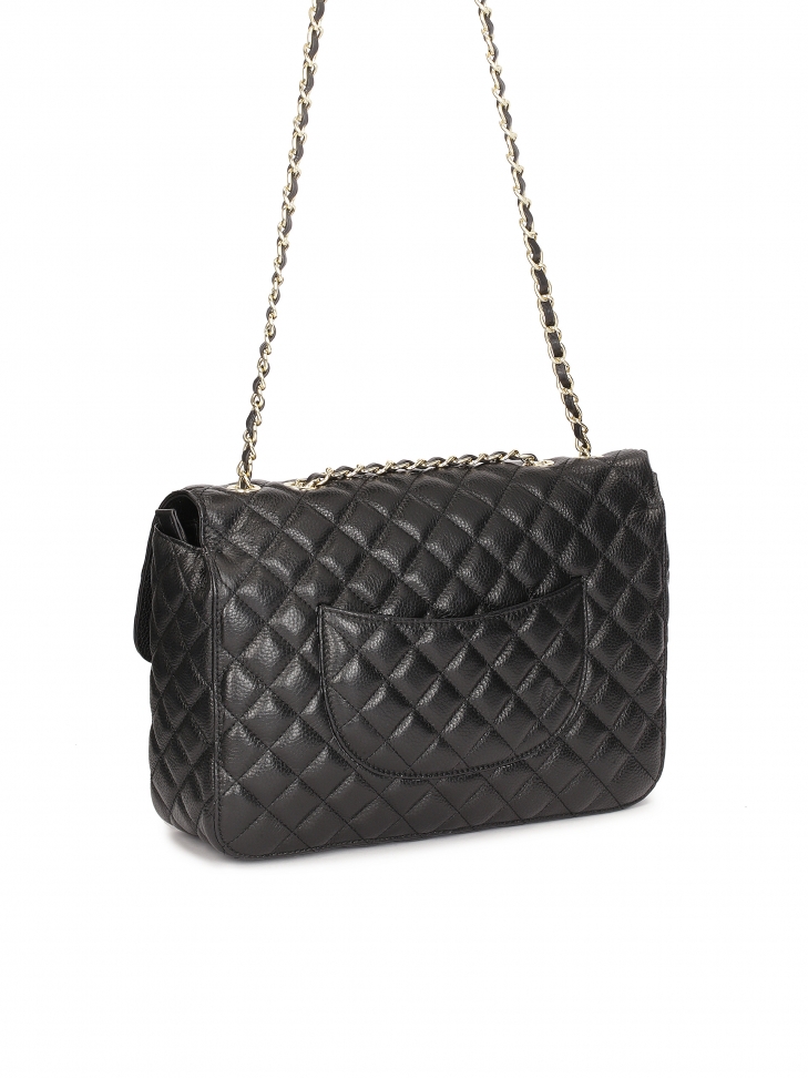 Fekete bőr válltáska steppelt mintával  VIDIA M