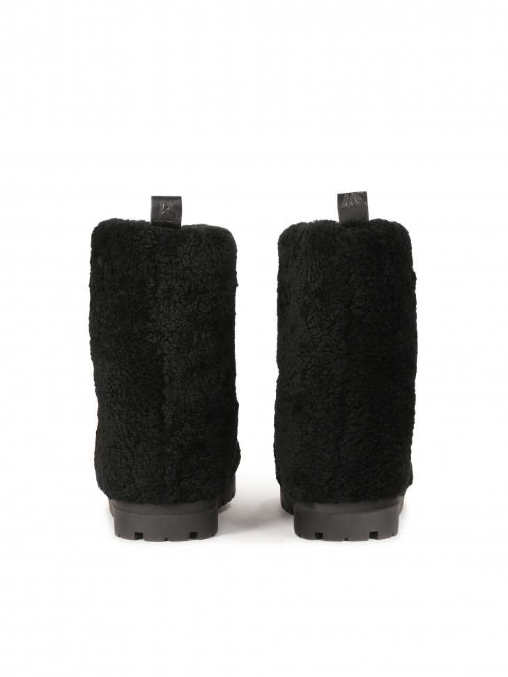 Fekete hócsizma juhgyapjúval  KS IRIS