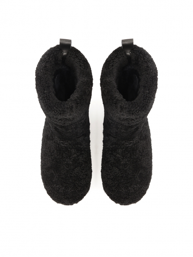 Fekete hócsizma juhgyapjúval  KS IRIS