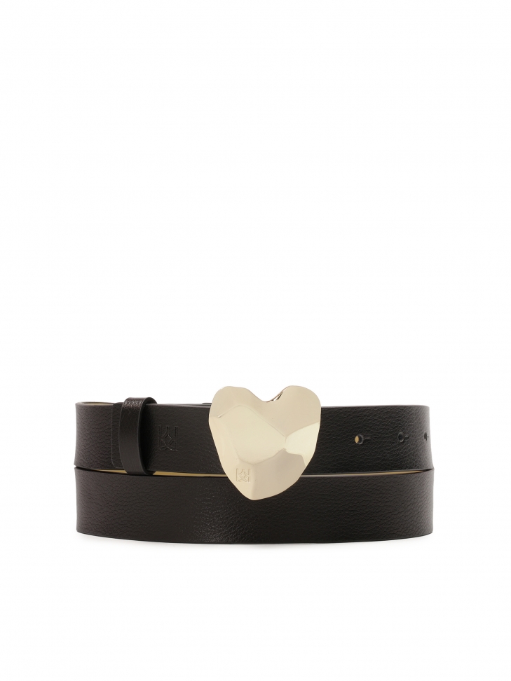 Elegáns keskeny bőr öv díszes csattal  MEADE