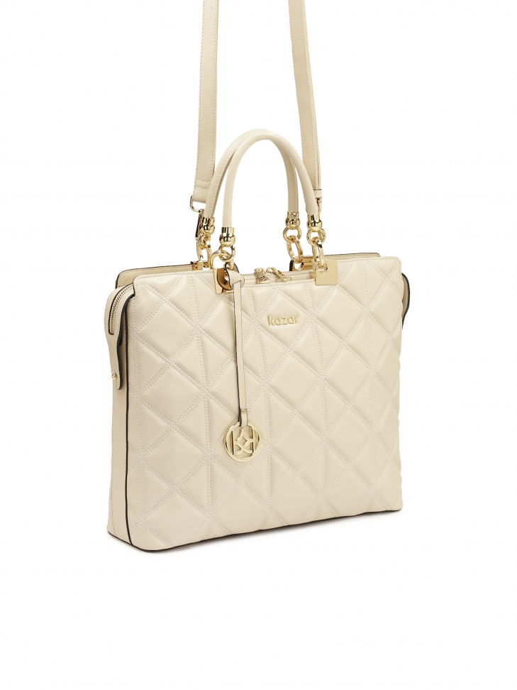 Elegáns steppelt bőr aktatáska táska MEGAN