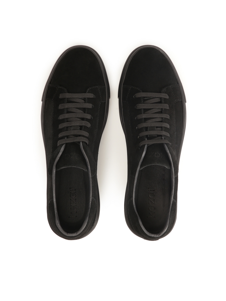 Fekete velúr cipőfűzős tornacipő  AJAKS