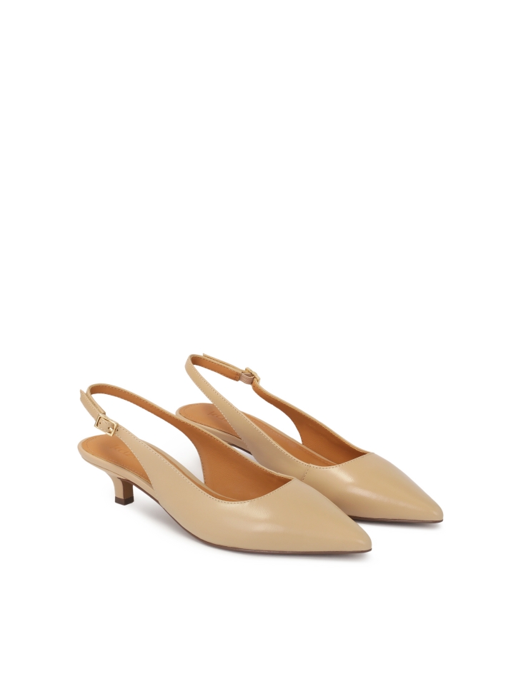 Bézs színű bőr kacsás szivattyú IRIA