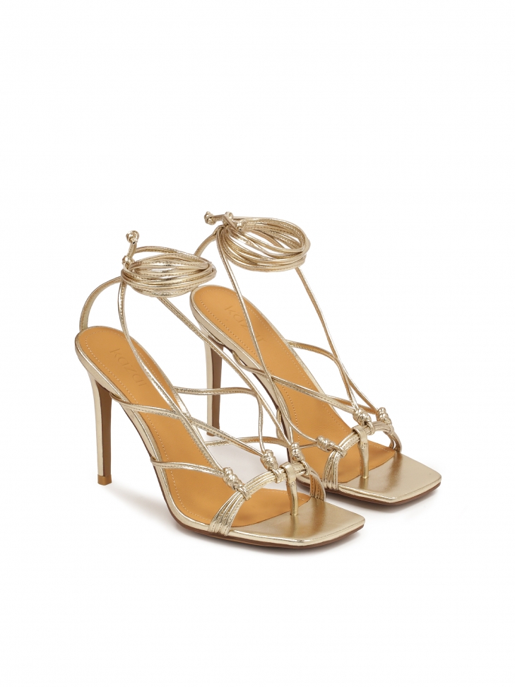 Arany színű bőr flip flop szandál ELICIA