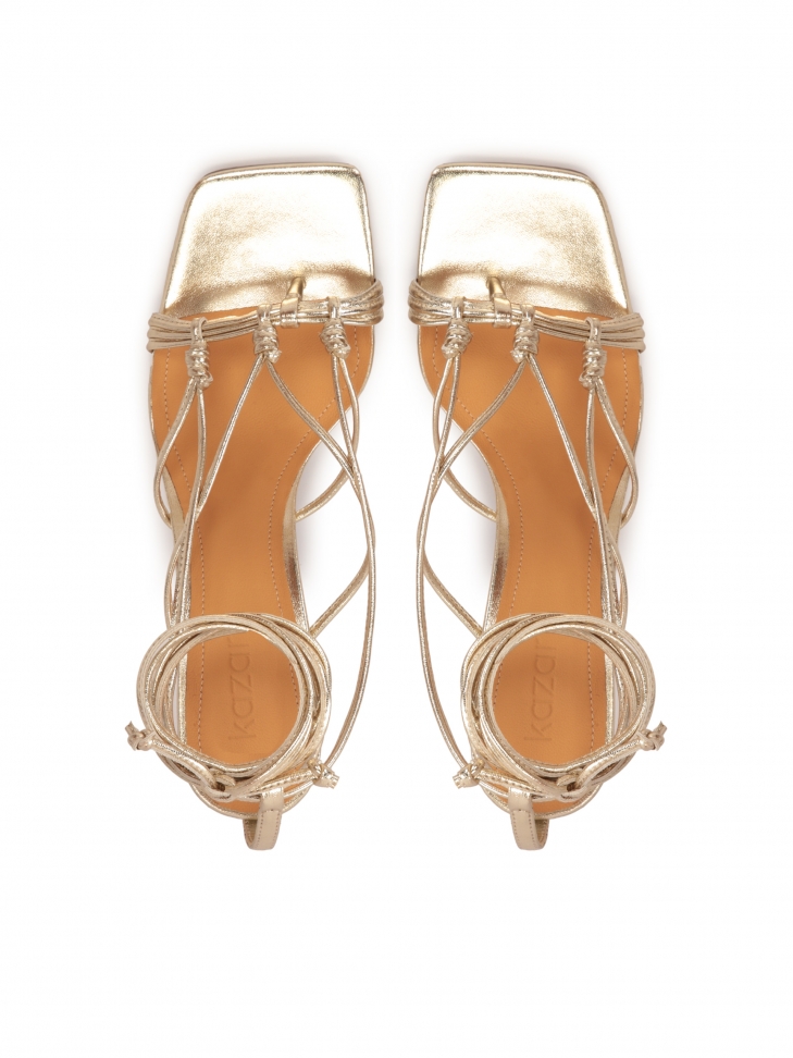 Arany színű bőr flip flop szandál ELICIA