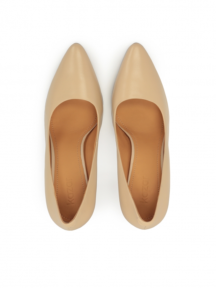 Időtlen bézs színű tűsarkú tűsarkú cipő karcsú sarokkal  GIULIA