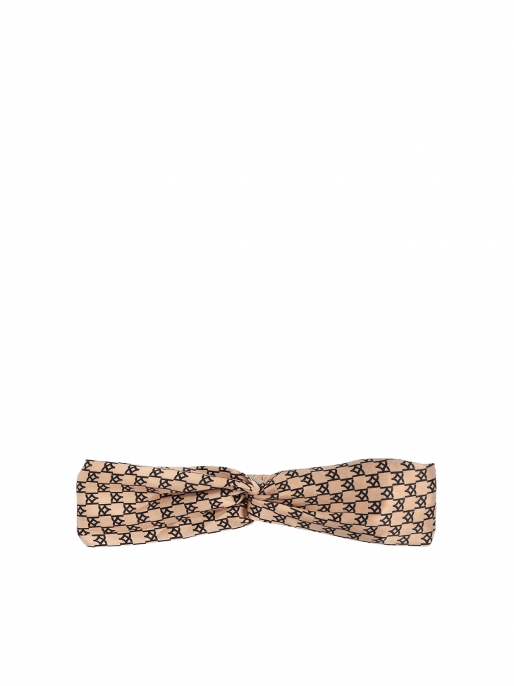Bézs selyem szatén fejpánt GENEVA