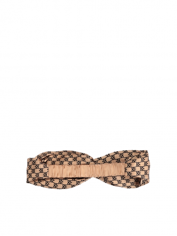 Bézs selyem szatén fejpánt GENEVA