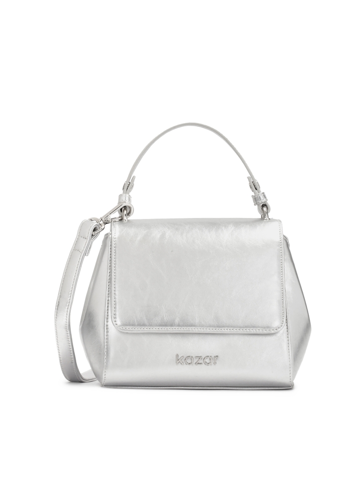 Ezüst kézitáska csomagtartó fogantyúval és pánttal KRISTENA