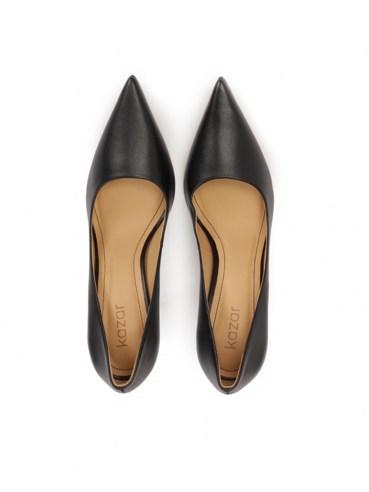 Fekete bőr tűsarkú cipő  SIMONNE