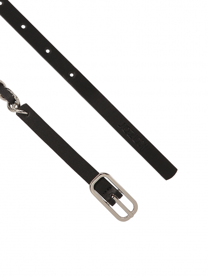 Keskeny bőröv fémlánccal REEVES