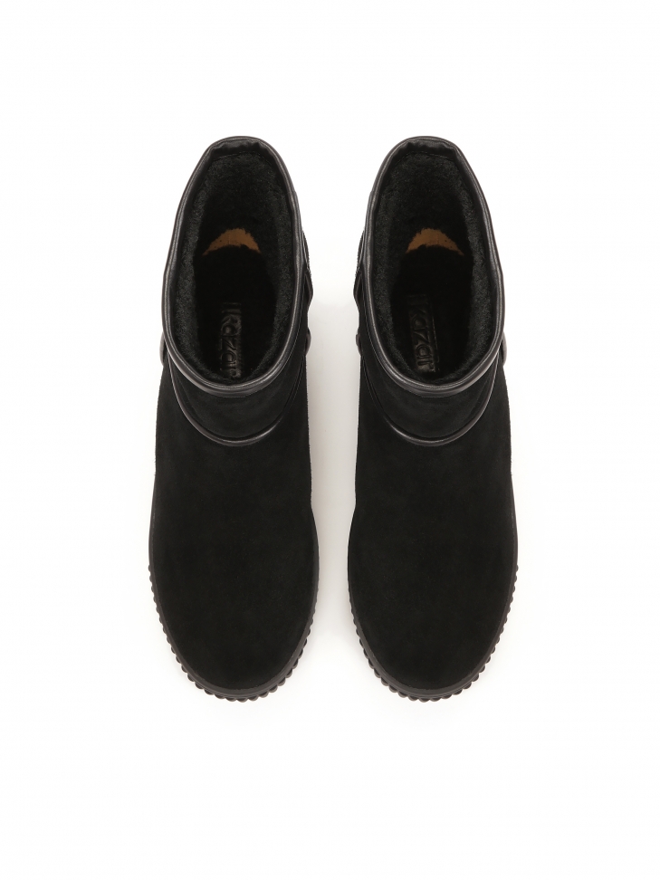 Fekete velúr bokacsizma CHESTNUT