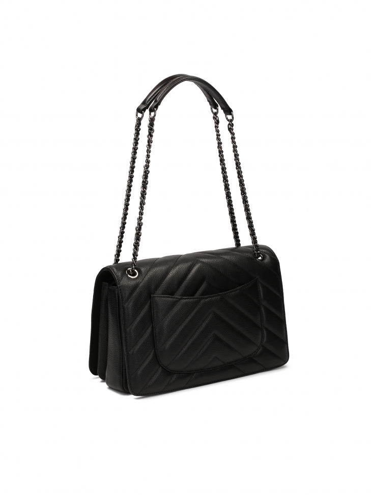 Fekete díszes kézitáska láncon lógva TERN M