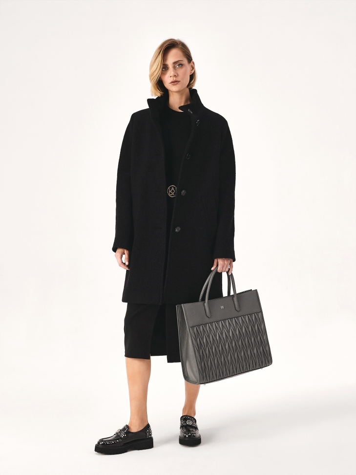 Nagy szürke kézitáska fogantyúkkal és steppelt testtel  GIUDI