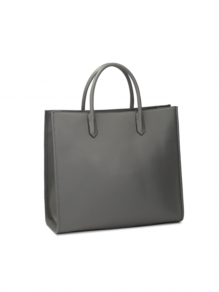 Nagy szürke kézitáska fogantyúkkal és steppelt testtel  GIUDI