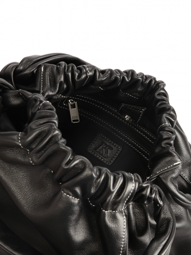 Fekete puha bőr táska KS NOEMIE