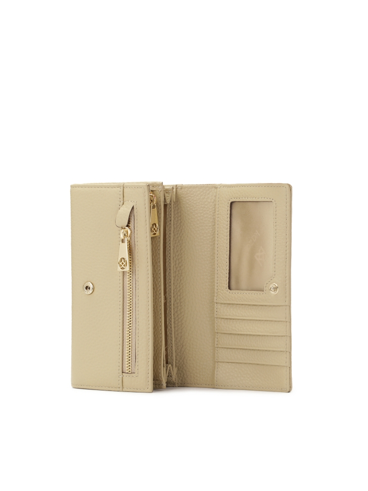 Bézs színű pénztárca egzotikus dombornyomással díszítve SANTI