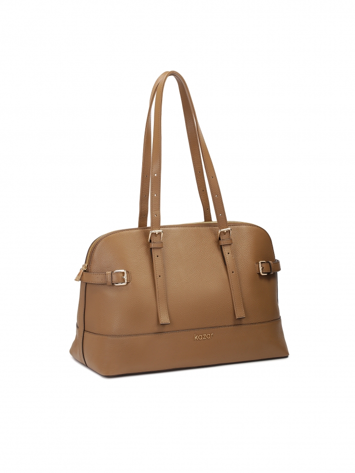 Széles aljú barna kézitáska MARCELL