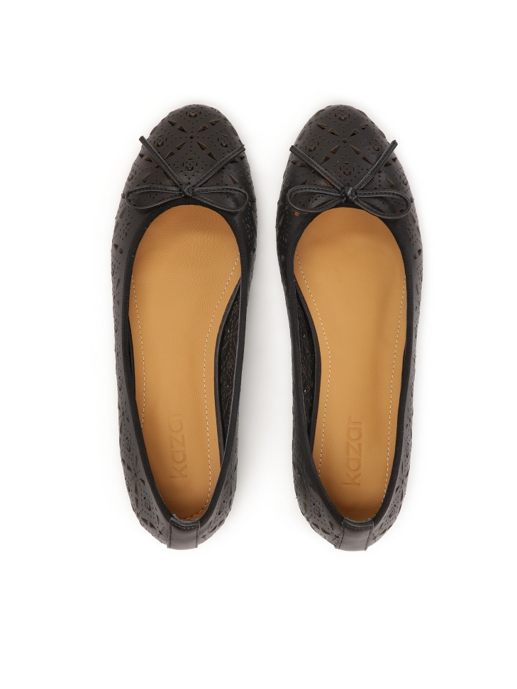 Fekete balerinák áttört mintával díszítve EILEEN