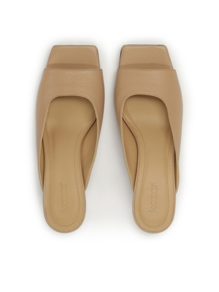 Alacsony sarkú bőr mules SIENA