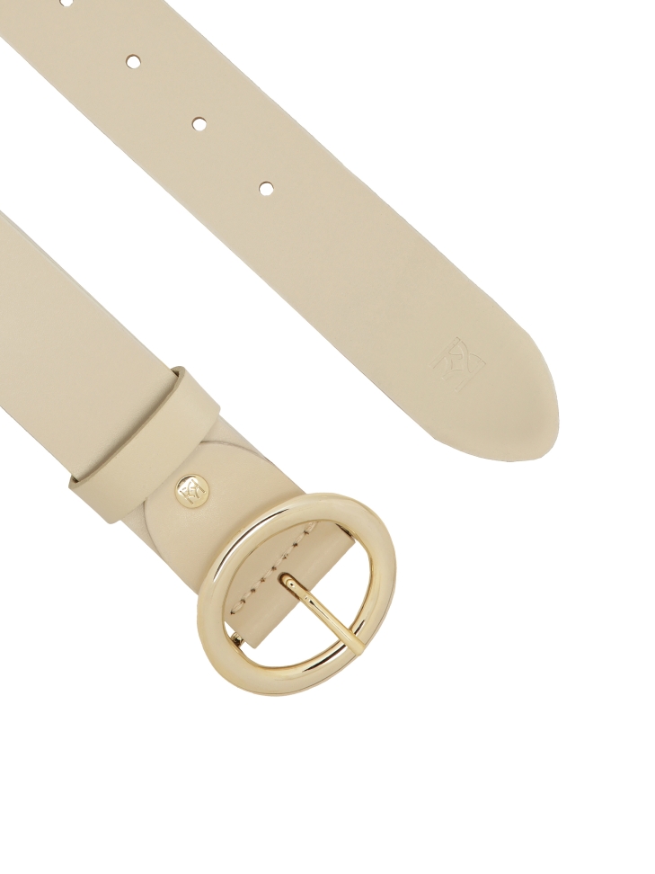 Széles bőr öv krém színben ESTELLA