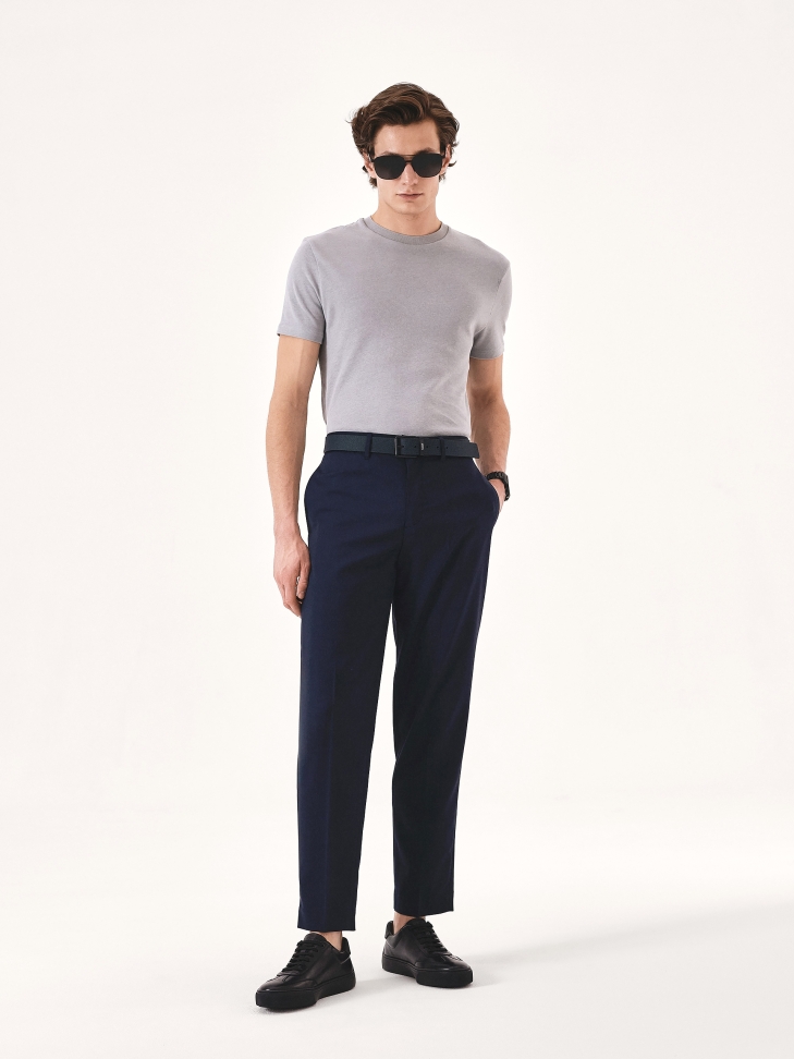 Fekete bőr tornacipő gumival a sarkán SEMOUSE