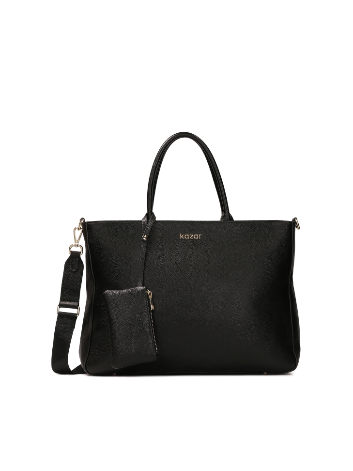 Tágas bőr kézitáska tasakkal ENA