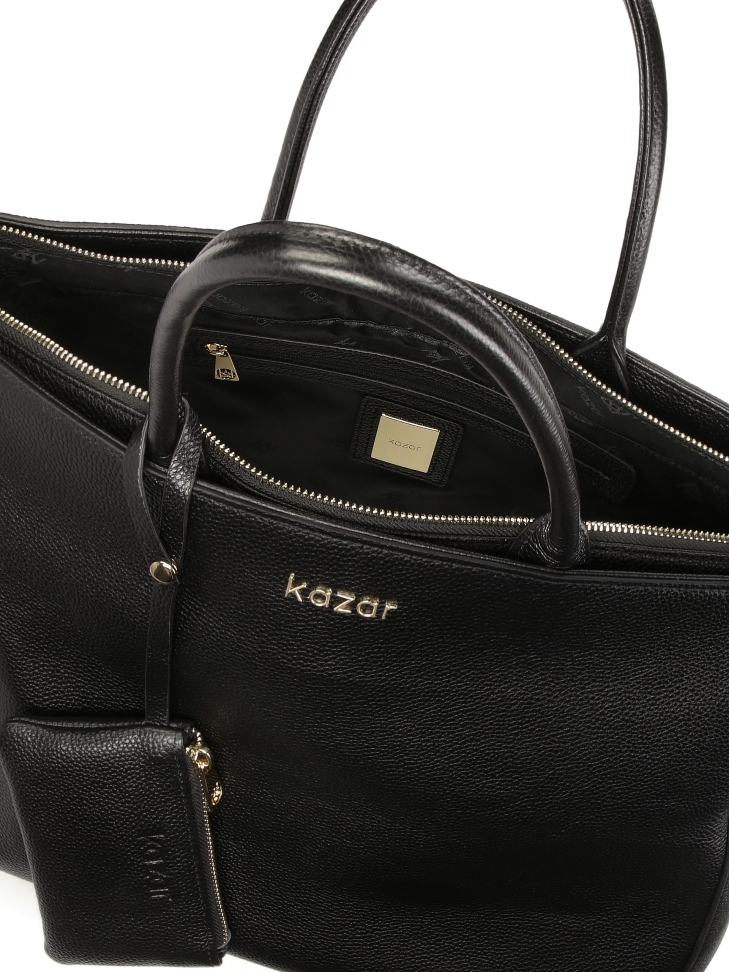 Tágas bőr kézitáska tasakkal ENA