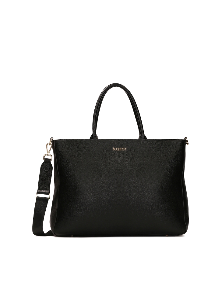 Tágas bőr kézitáska tasakkal ENA