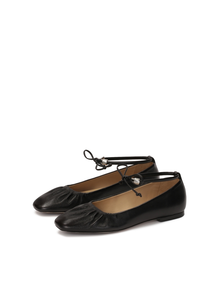 Fekete bőr balerinák KS SOLEIL