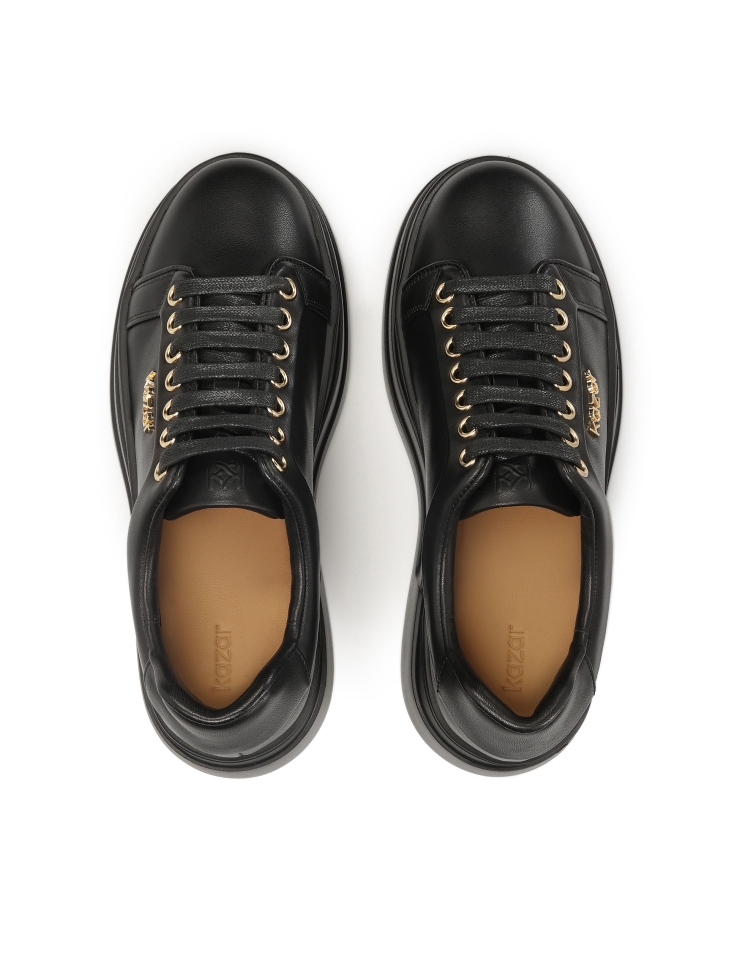 Bőr tornacipő vastag egyenes talppal NERIS