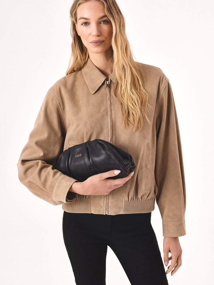 Fekete gyűrött kézitáska GLOW