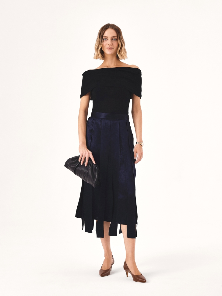 Fekete gyűrött kézitáska GLOW