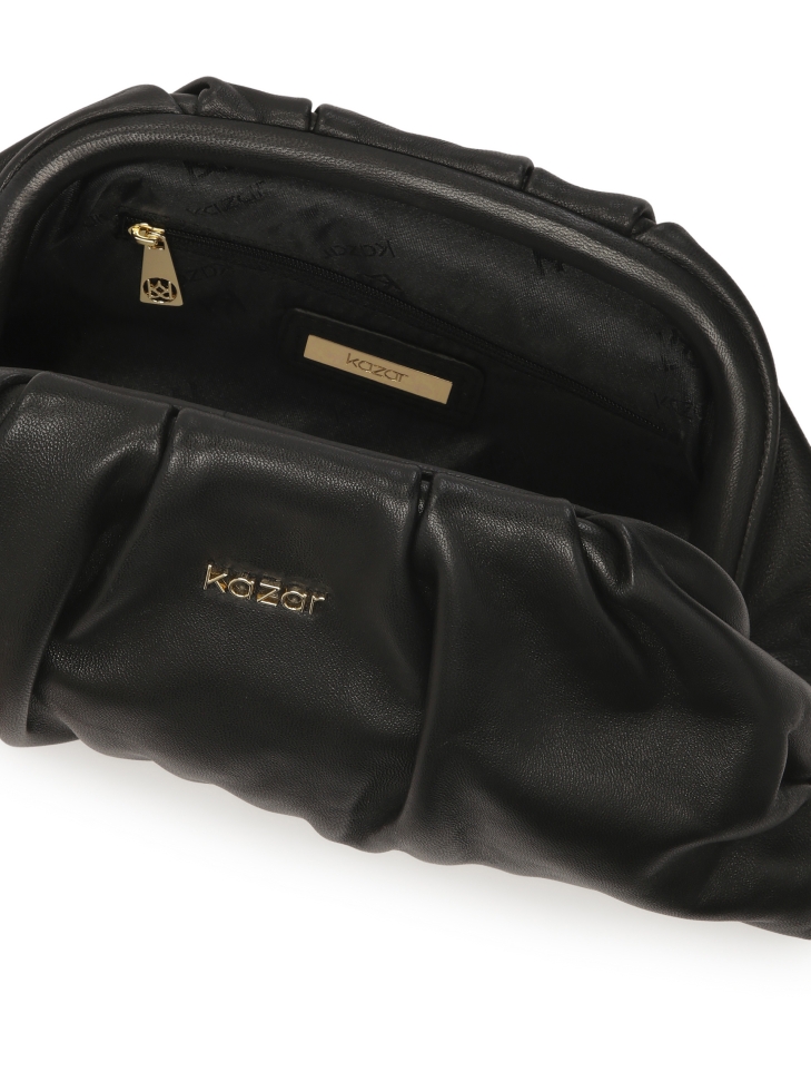 Fekete gyűrött kézitáska GLOW